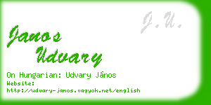 janos udvary business card